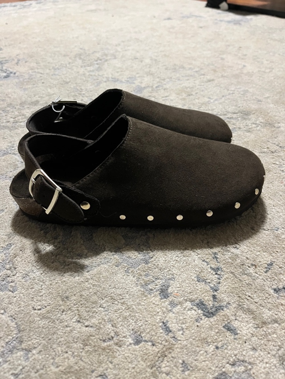 Old Navy Black Suede-Style Slingback Clogs with Stud Accents